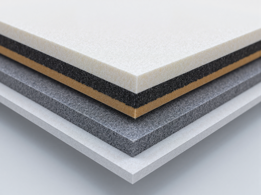 驾驶室空调滤清器产品正面展示，长方形设计，多层过滤材料，白色背景